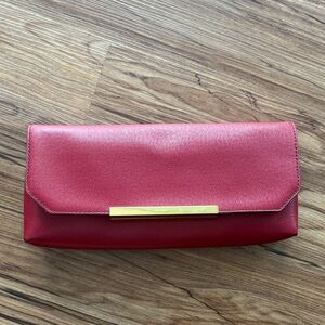 JCrew Burgundy Leather Clutch